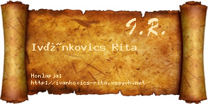Ivánkovics Rita névjegykártya